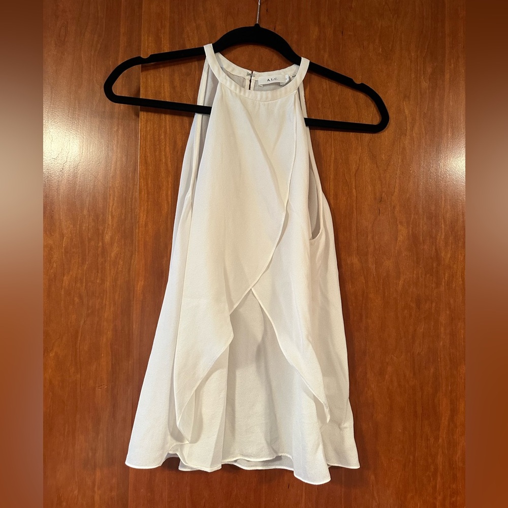 A.L.C. Womens Silk Tulip Front Tank Top.